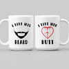 Mugs I Like His Beard, I Like Her Butt Couples Funny Coffee Mug