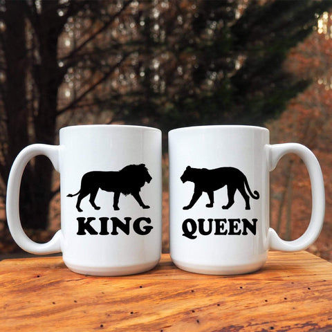 Mugs 15 Oz King And Queen Ceramic Coffee Mugs For Couples