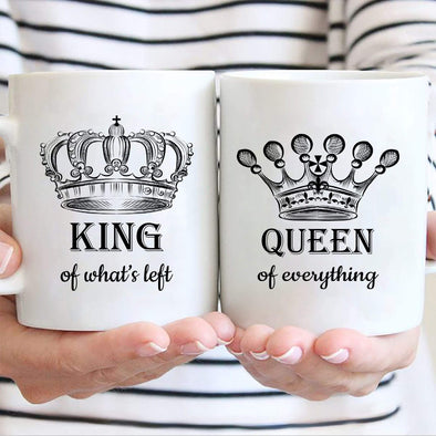 Mugs 11 Oz King Of What's Left, Queen Of Everything Couples Coffee Mug
