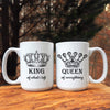 Mugs 15 Oz King Of What's Left, Queen Of Everything Couples Coffee Mug