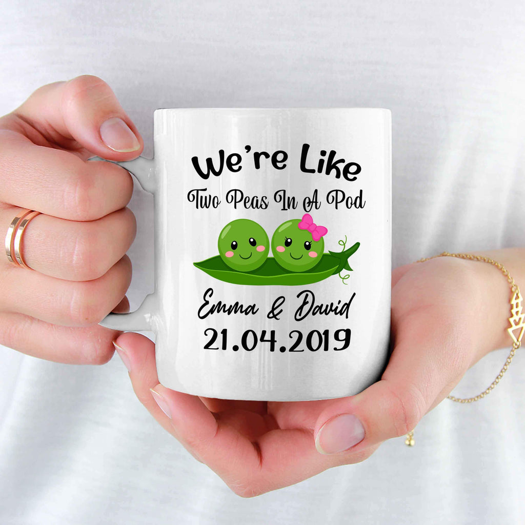 Mugs 11 Oz Personalized Two Peas In A Pod Couples Mug