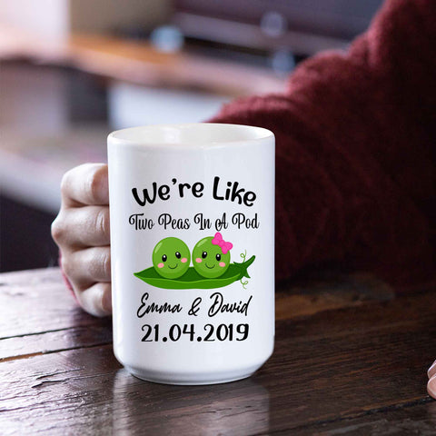 Mugs Personalized Two Peas In A Pod Couples Mug