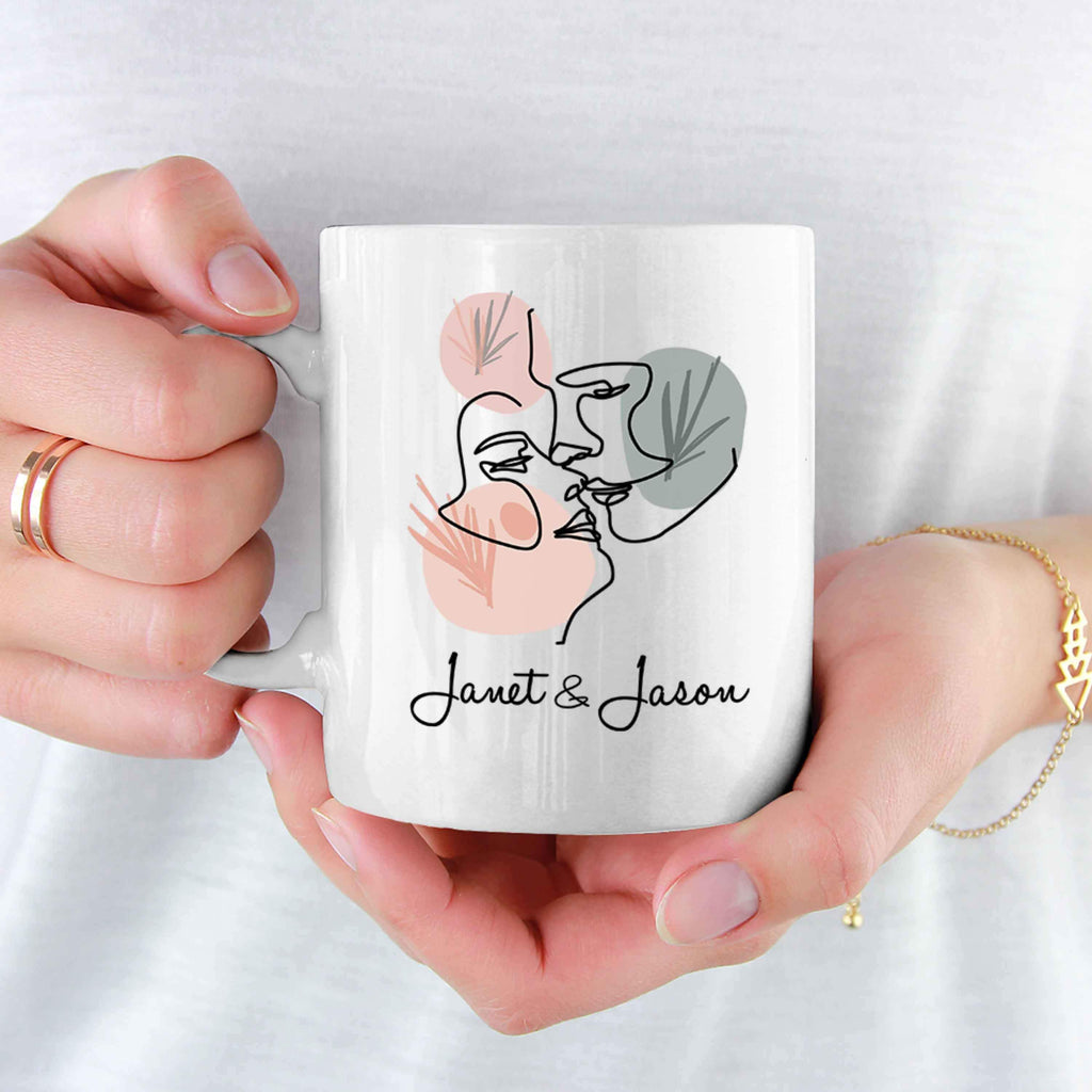 Mugs 11 Oz Personalized White Ceramic Love Couple Mug