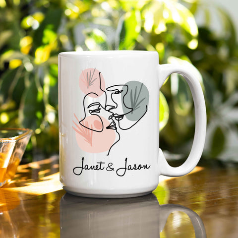 Mugs Personalized White Ceramic Love Couple Mug