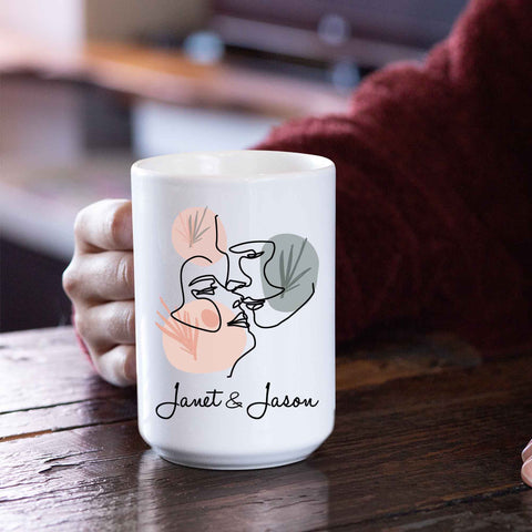 Mugs Personalized White Ceramic Love Couple Mug