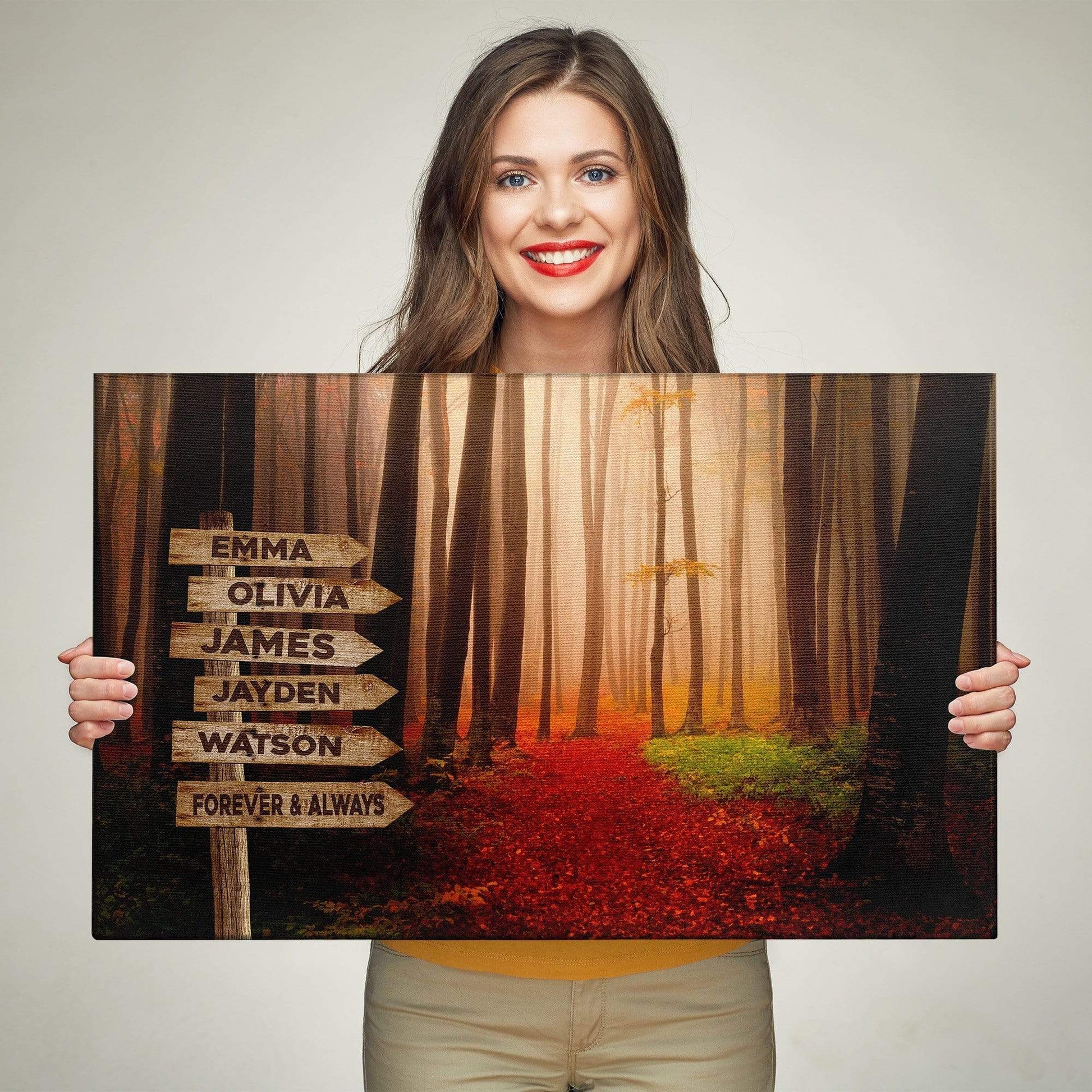 Mystery Forest Color Customized Canvas With Multi Names N