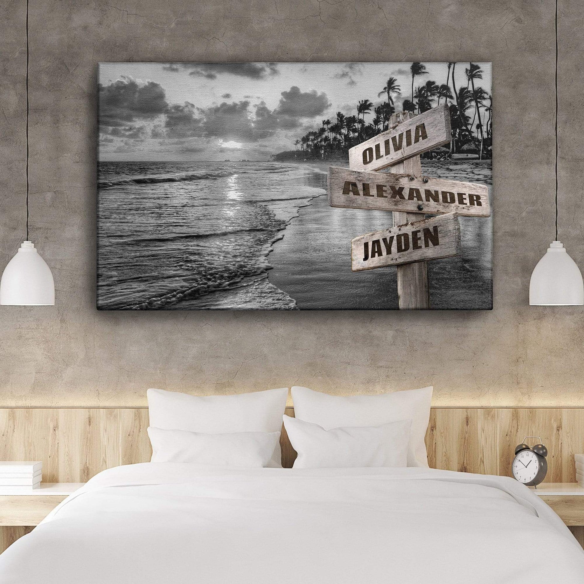 Ocean Sunset Customized Canvas With Multi Names