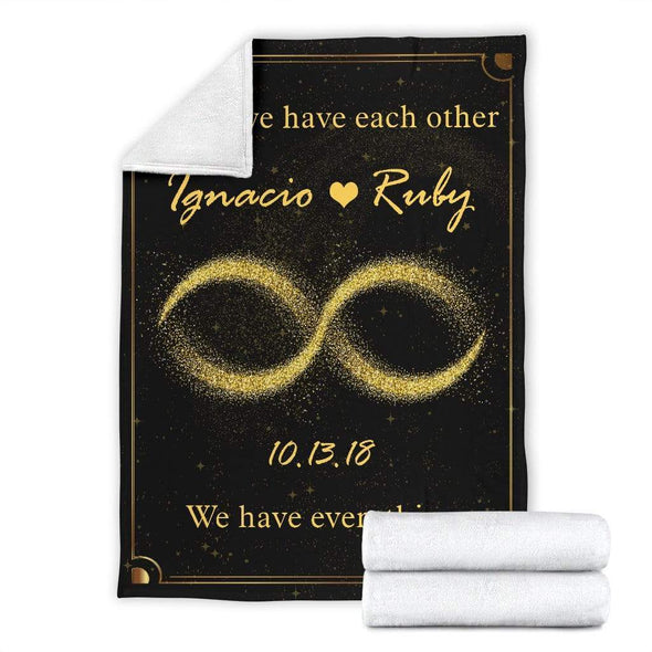 Personalized Blanket Custom Golden Infinity Blanket For Couple