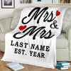 White Custom LGBT Mrs & Mrs Blanket with Wedding Year | Couple Desires