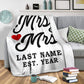 White Custom LGBT Mrs & Mrs Blanket with Wedding Year | Couple Desires