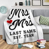 White Custom LGBT Mrs & Mrs Blanket with Wedding Year | Couple Desires