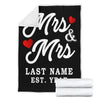 Black Custom LGBT Mrs & Mrs Blanket with Wedding Year | Couple Desires