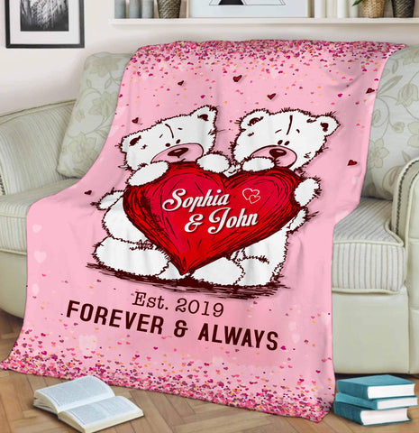 Personalized Blanket Customized Forever And Always Couples Blanket | Customized Couple Blankets