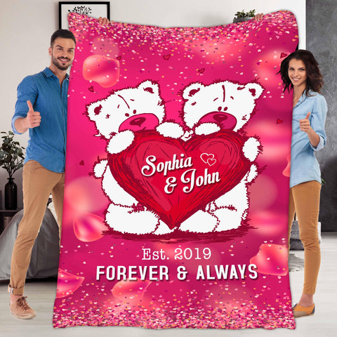 Personalized Blanket Forever And Always Customized Couples Blanket