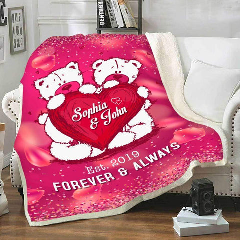 Personalized Blanket Forever And Always Customized Couples Blanket