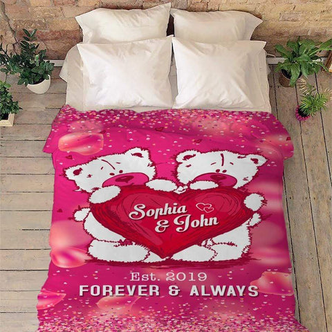 Personalized Blanket Forever And Always Customized Couples Blanket