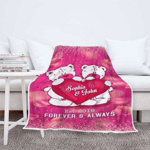 Personalized Blanket Forever And Always Customized Couples Blanket