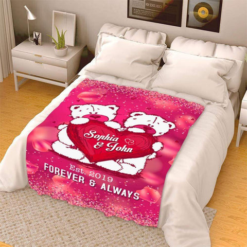 Personalized Blanket Forever And Always Customized Couples Blanket