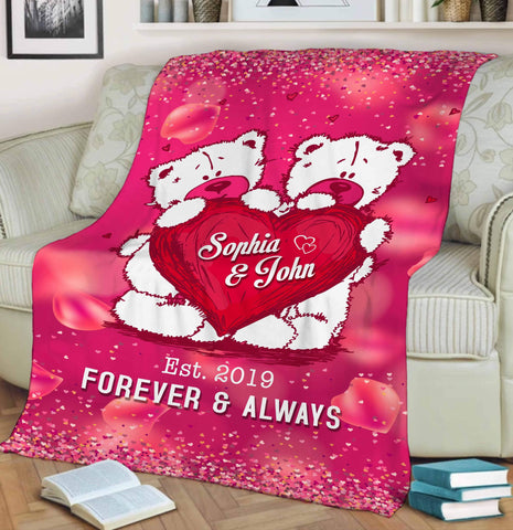 Personalized Blanket Forever And Always Customized Couples Blanket