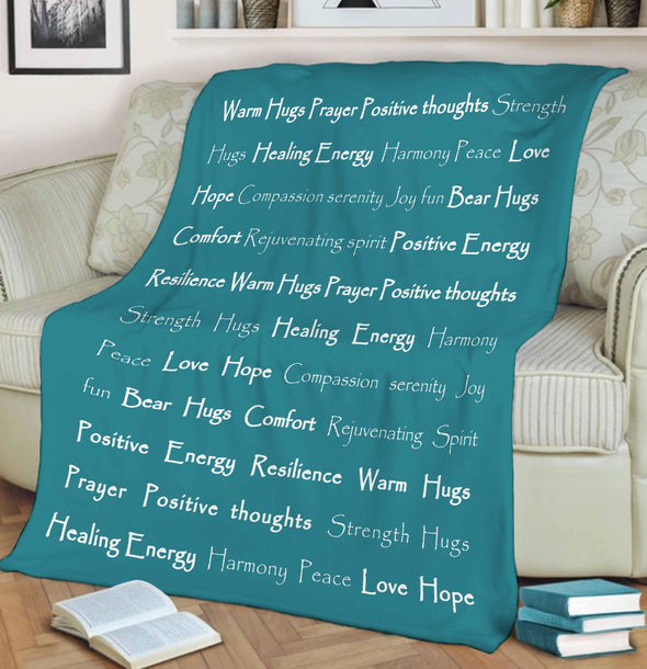 Personalized Blanket Adult-Best Selling-60"X80" / Teal Get Well Soon Healing Blanket