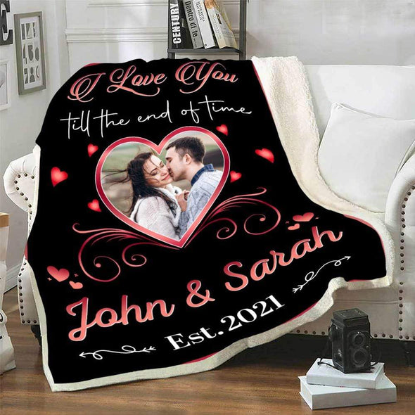 Personalized Blanket I Love You Till The End Of Time Custom Name & Photo Blanket