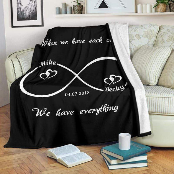 Infinity Love Personalized Blanket for Couples 