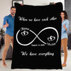 Personalized Blanket Adult-Best Selling-60"X80" / Black Infinity Love Personalized Blanket