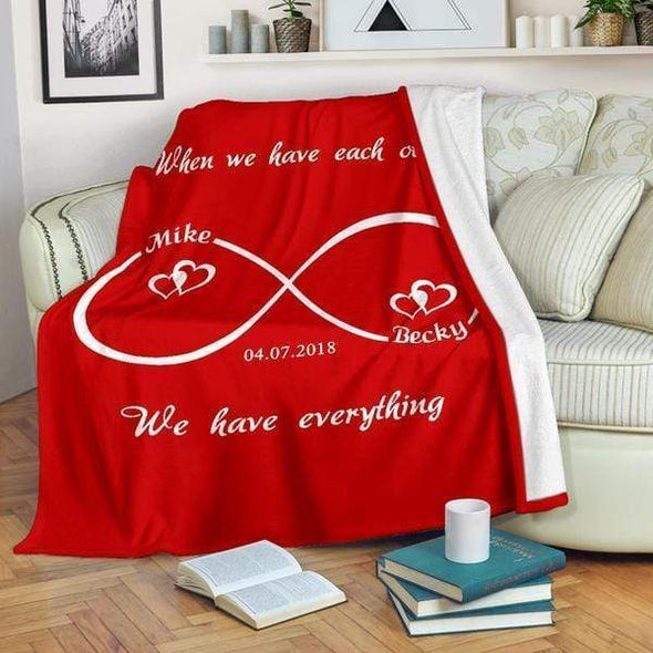 Personalized Blanket Youth-50"x60" / Red Infinity Love Personalized Blanket