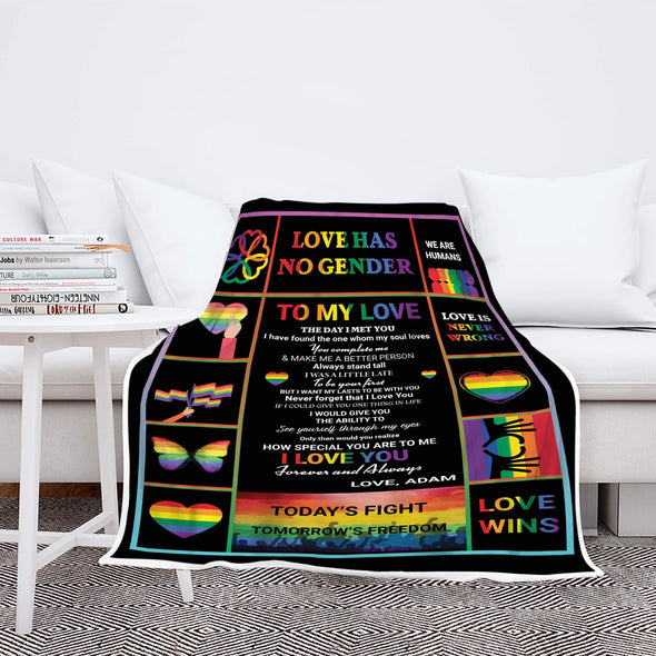 Personalized Blanket Love Has No Gender Customized LGBT Blanket