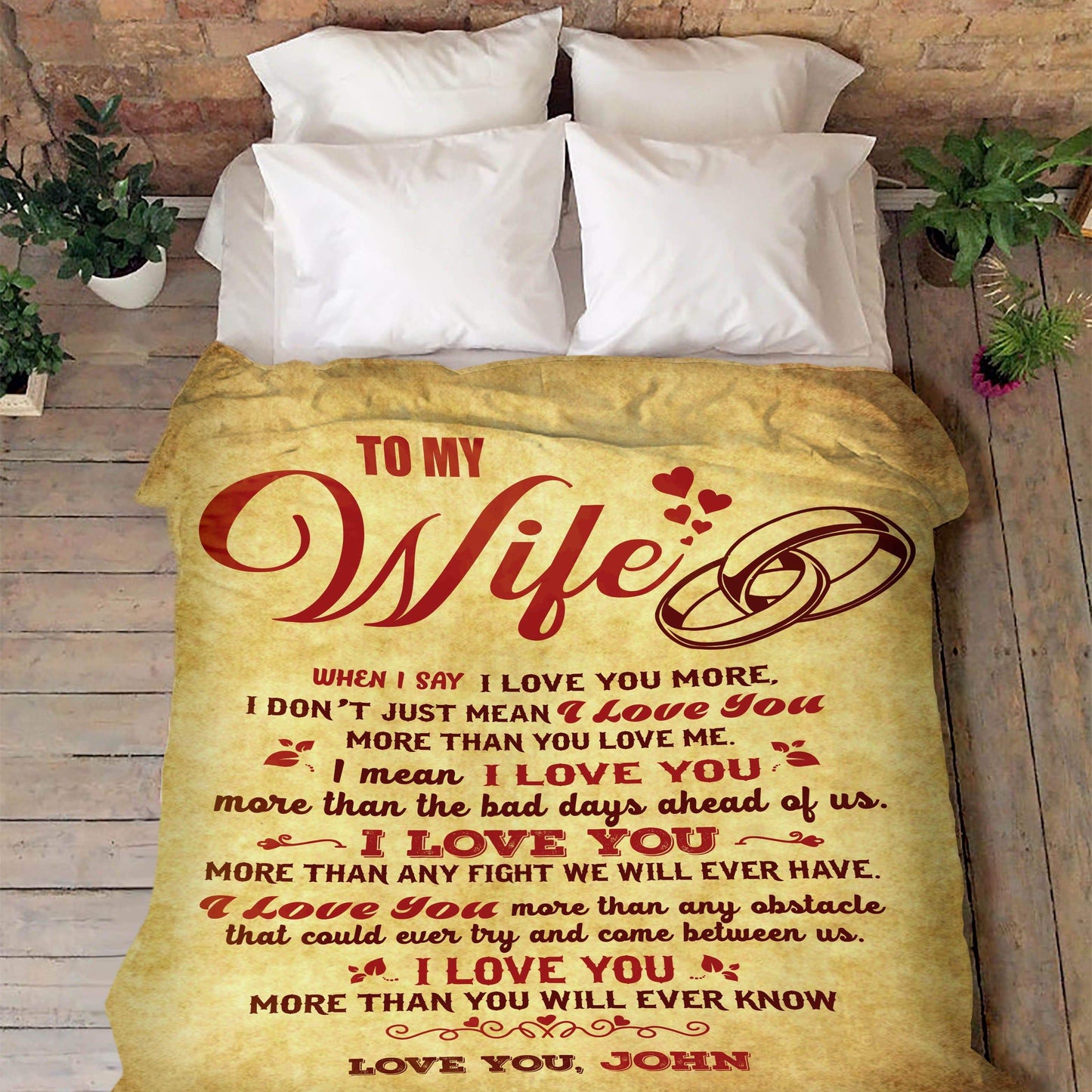 Lovely Personalized Blanket to My Wife