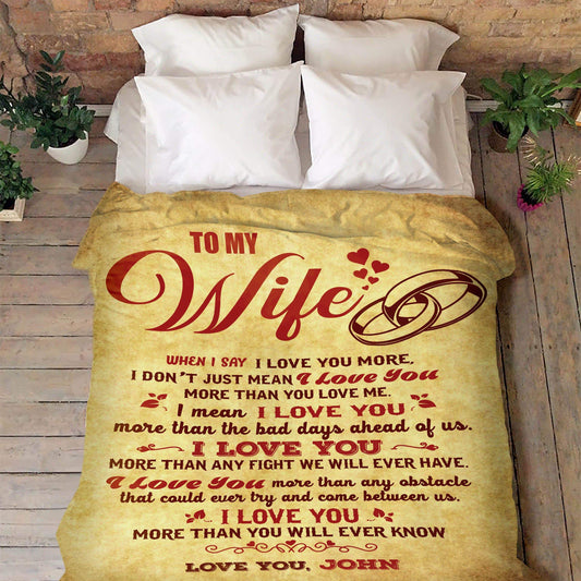 Lovely Personalized Blanket to My Wife