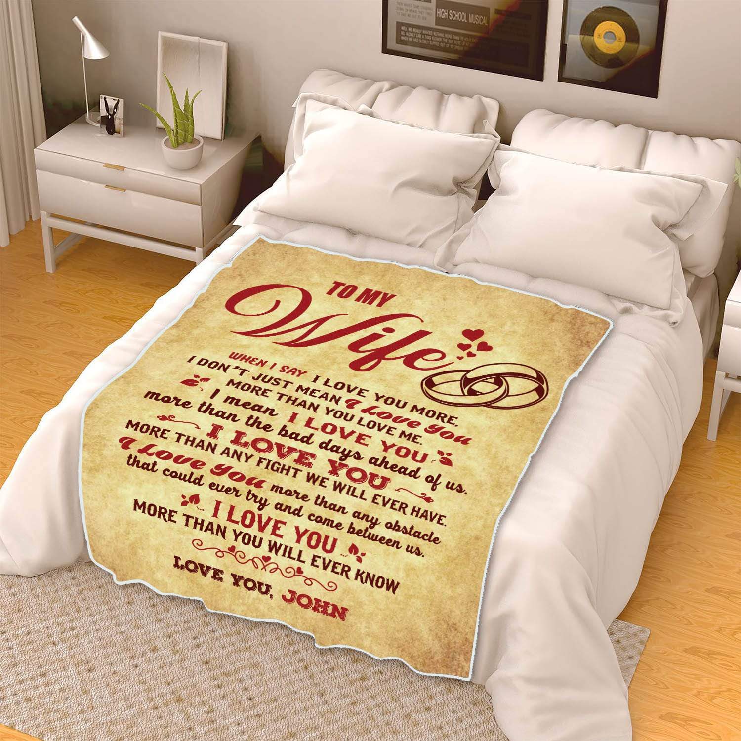 Lovely Personalized Blanket to My Wife