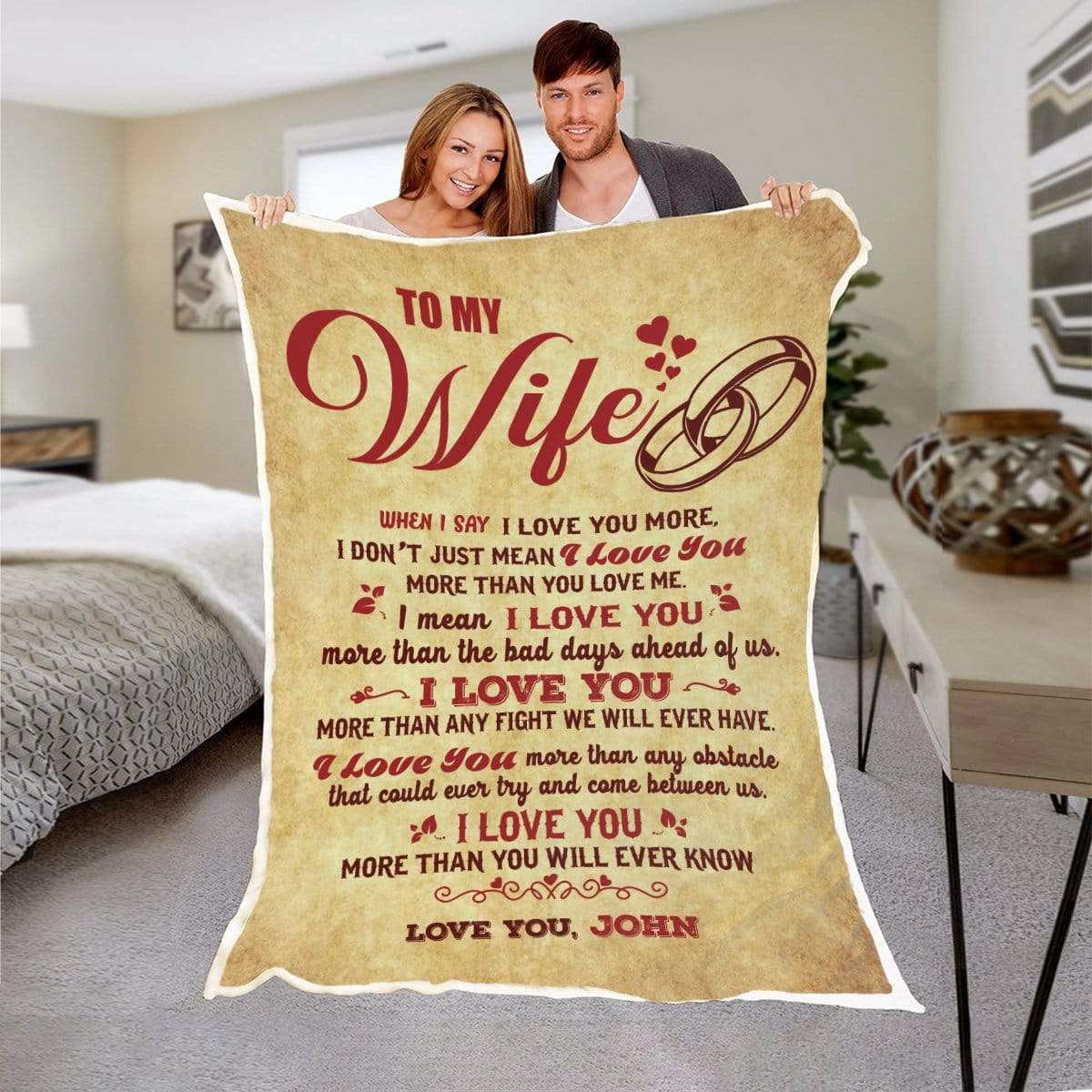 Lovely Personalized Blanket to My Wife