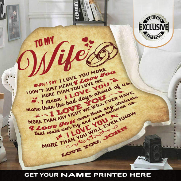 Lovely Personalized Blanket to My Wife