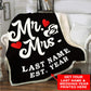 Mr And Mrs Custom Blanket With Name And Wedding Year 