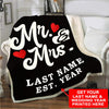 Mr And Mrs Custom Blanket With Name And Wedding Year 
