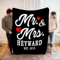 Mr And Mrs Personalized Blanket With Name And Wedding Year