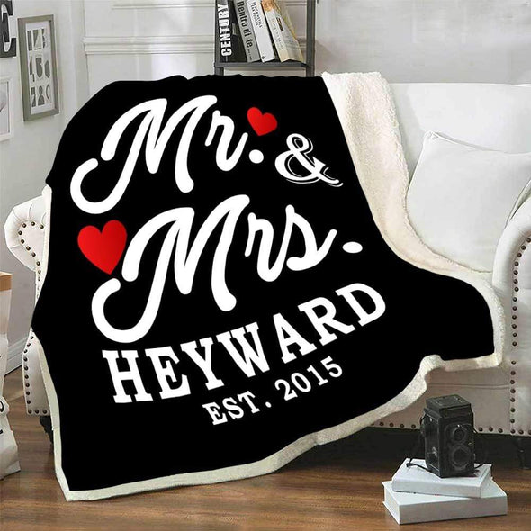 Mr And Mrs Customized Couple Blanket