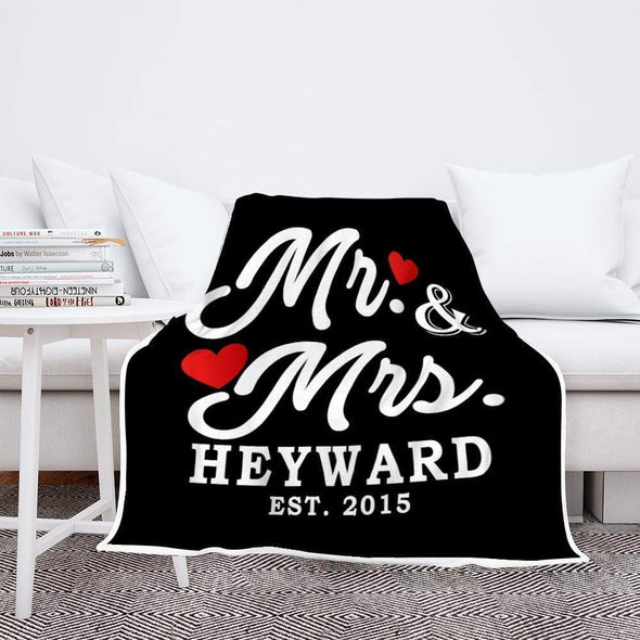 Mr And Mrs Customized Couple Blanket