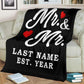 Mr & Mr LGBT Personalized Blanket with Wedding Year