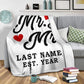 Mr & Mr LGBT Personalized Blanket with Wedding Year