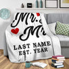 Mr & Mr LGBT Personalized Blanket with Wedding Year
