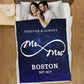 Mr & Mrs Personalized Blanket with Name & Wedding Year