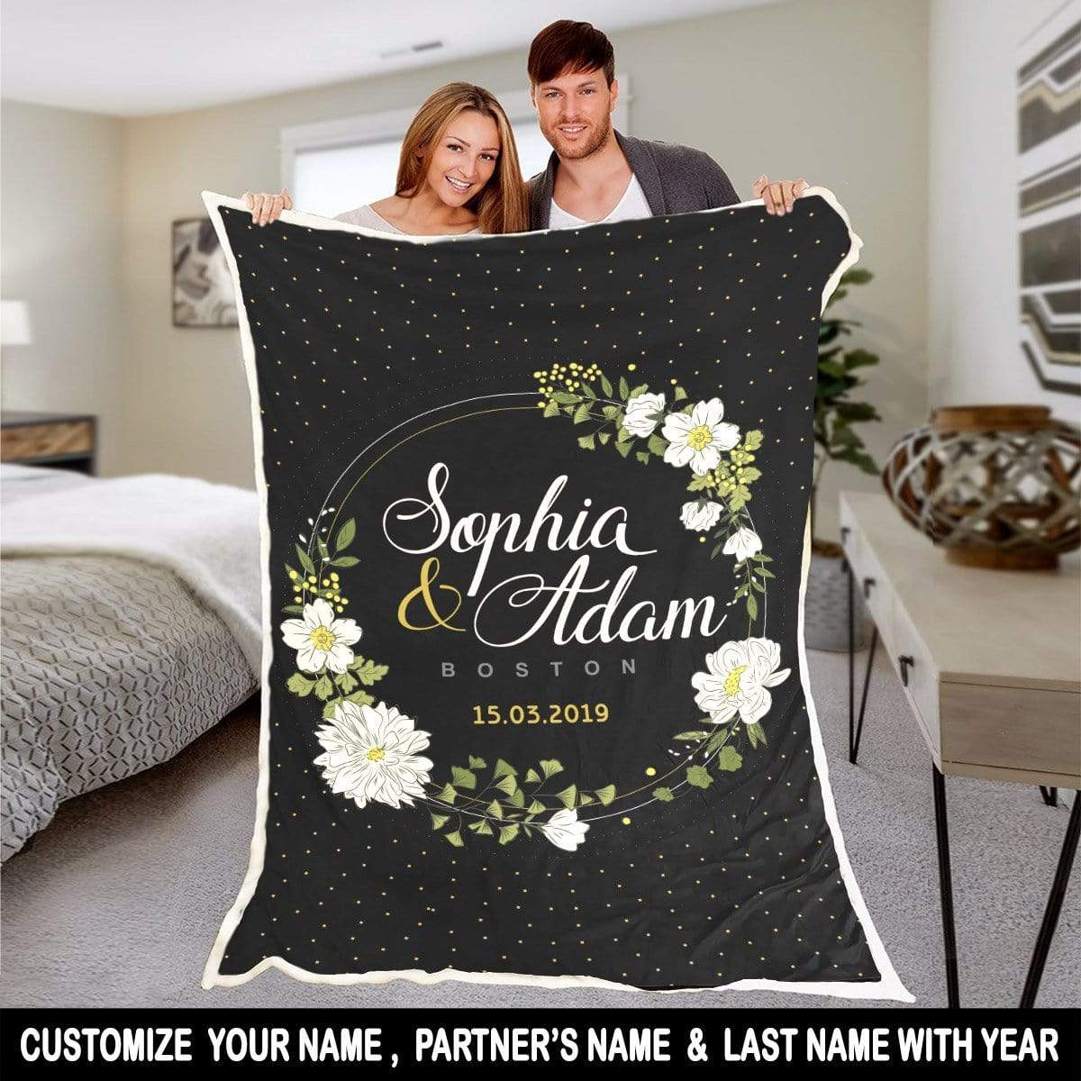 Personalized Blanket for Couples 