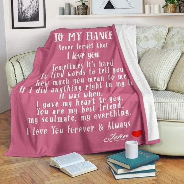 Red Personalized Blanket: To My Fiancé with Name | Couple Desires