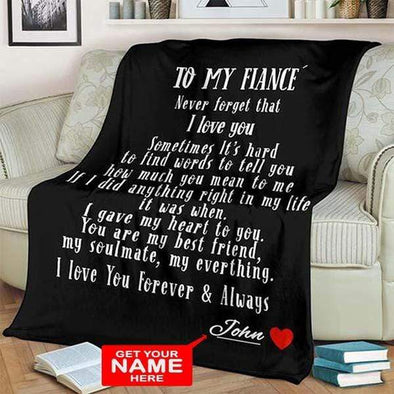 Personalized Blanket: To My Fiancé with Name | Couple Desires