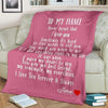 Pink Personalized Blanket: To My Fiancé with Name | Couple Desires