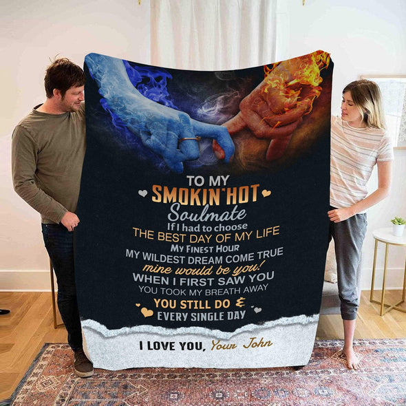 Personalized Blanket Personalized Blanket ™ To My Smokin' Hot Soulmate