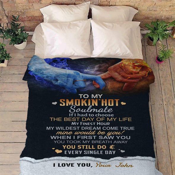 Personalized Blanket Personalized Blanket ™ To My Smokin' Hot Soulmate