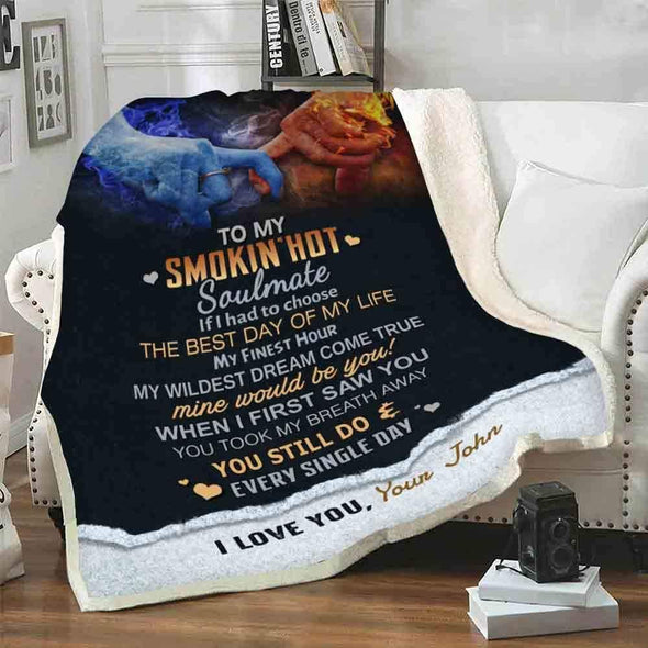 Personalized Blanket Personalized Blanket ™ To My Smokin' Hot Soulmate